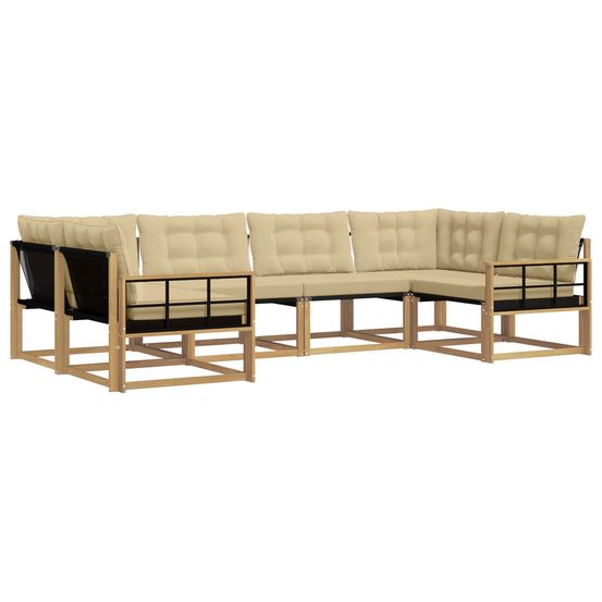 Ensemble de canapés d'extérieur 6 pc blanc et beige