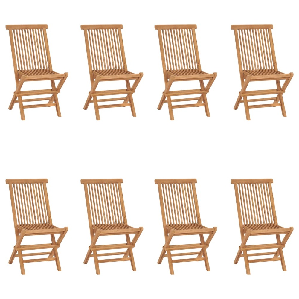 Chaises pliables de jardin lot de 8 bois de teck solide