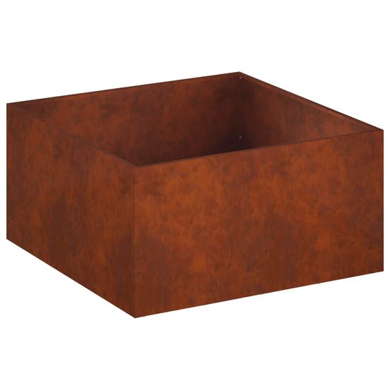 Cache-pot de jardin rouillé 100 x 100 x 40 cm acier patiné