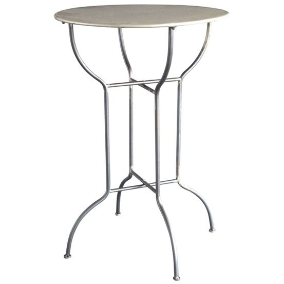 Table haute mange-debout en métal laqué gris antique