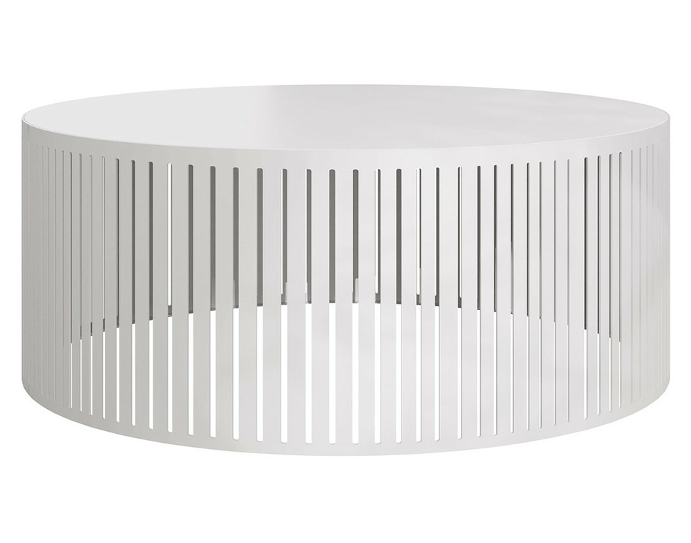 Sally - table basse ronde - blanc - 75 cm