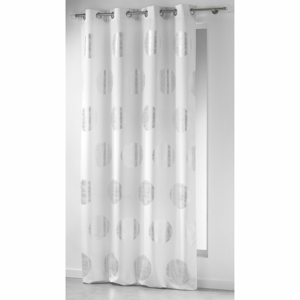 Rideau a oeillets collection argent platine
