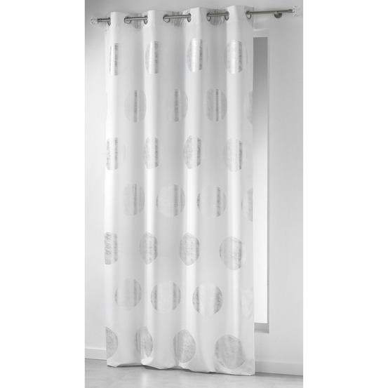 Rideau a oeillets collection argent platine