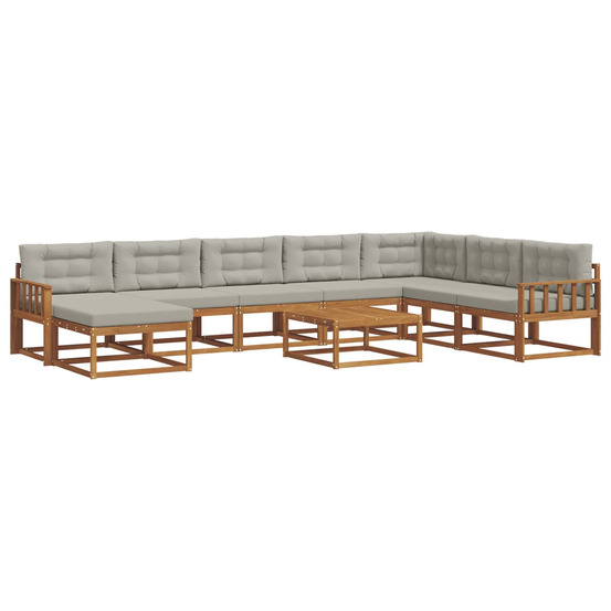 Ensemble de canapés d'extérieur 9 pcs gris naturel et clair