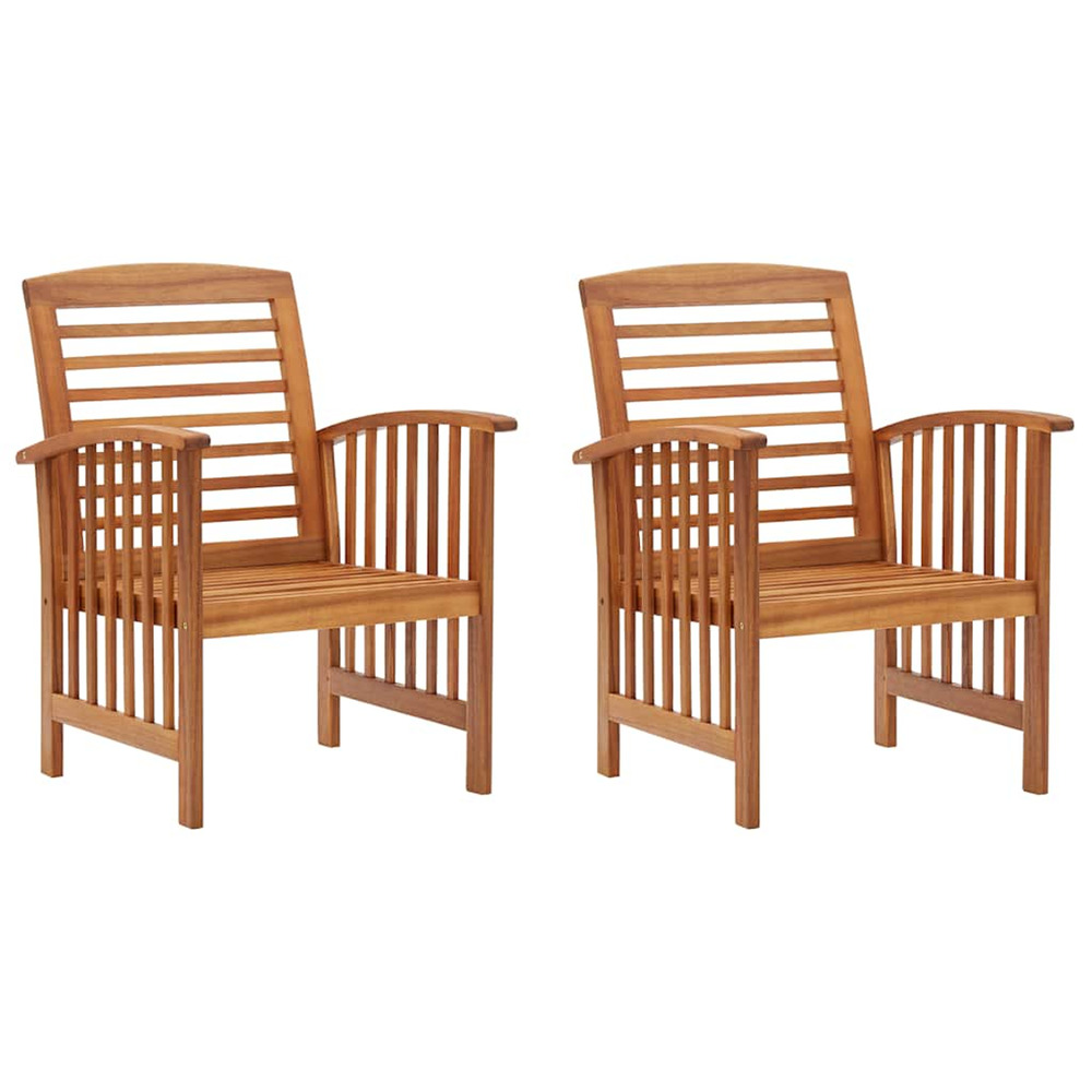 Chaises de jardin lot de 2 bois d'acacia massif