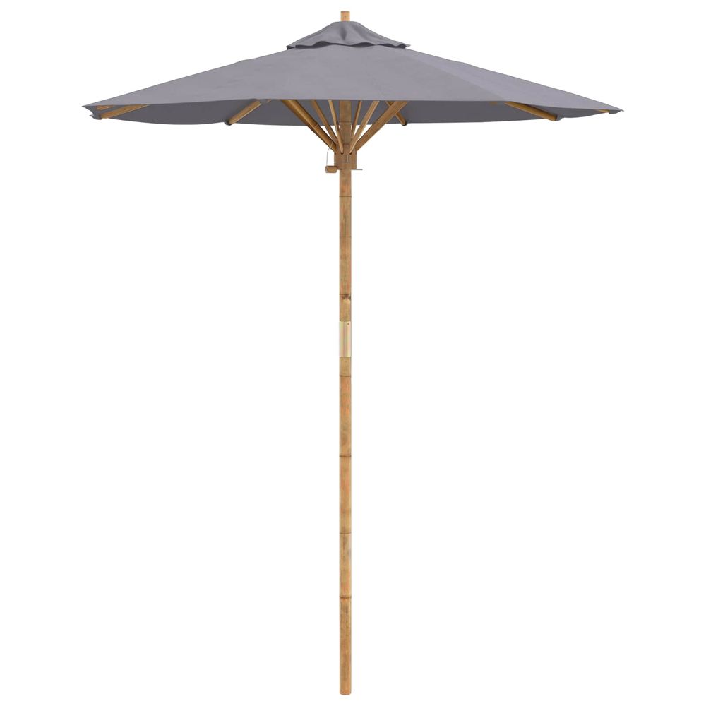 Parasol de jardin rond ø 180 x 230 cm bambou gris foncé