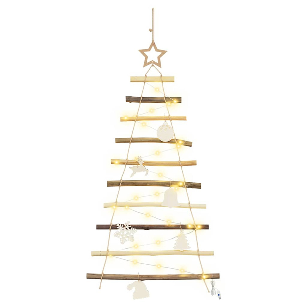 Sapin de noël avec 30 led naturel 90 cm frêne massif