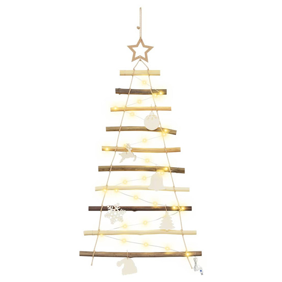 Sapin de noël avec 30 led naturel 90 cm frêne massif