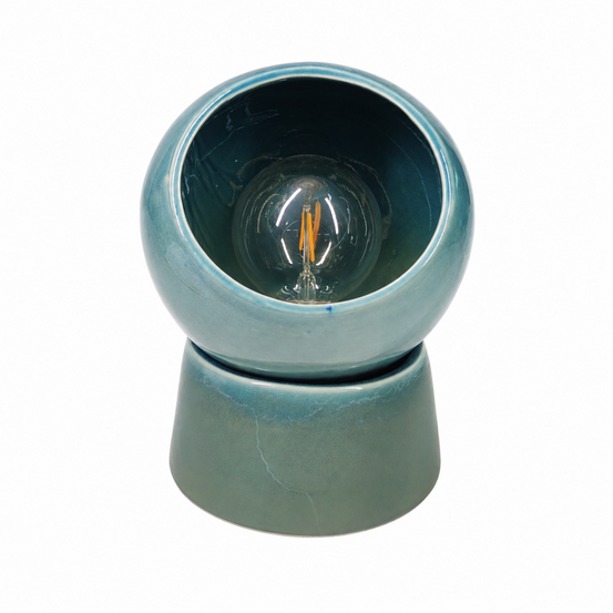 Halo-lampe à poser en céramique bleue