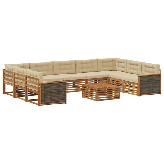 Ensemble de canapés d'extérieur 10 pc naturel et beige