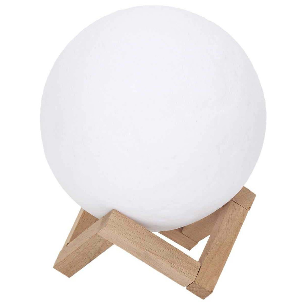 Lampe ronde avec support en bois lune