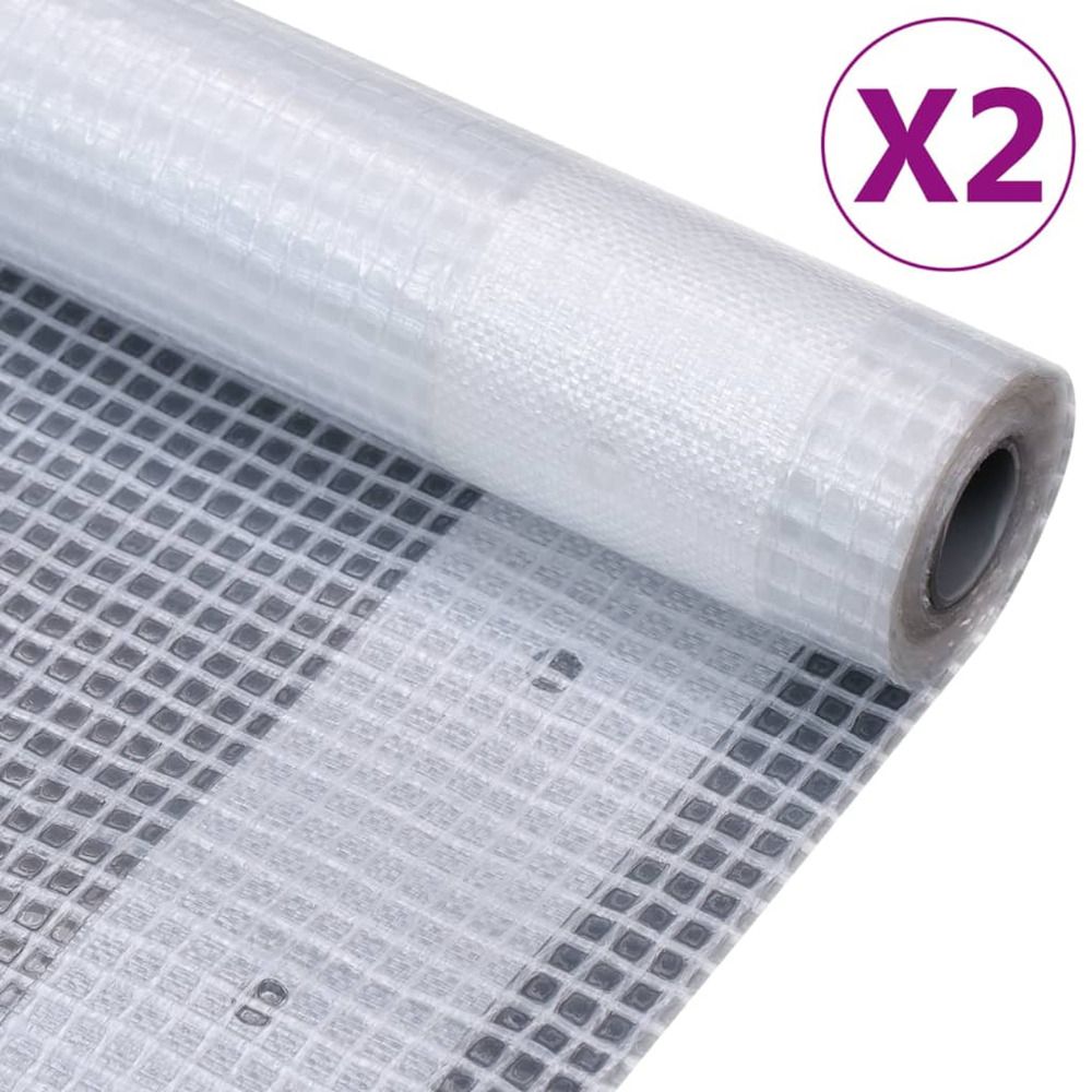 Bâches leno 2 pcs 260 g/m² 2x2 m blanc