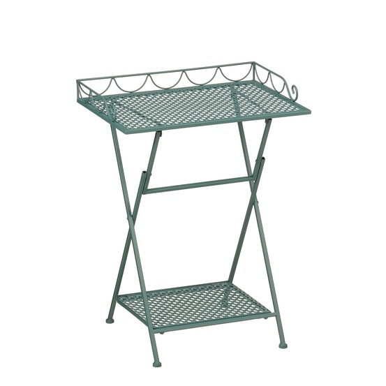Mica decorations marseille table de jardin extérieur – étagère rangement – métal – 50 x 38 x 68 cm – vert