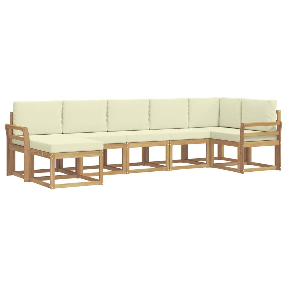 Ensemble de canapés d'extérieur 7 pc blanc et crème polyester