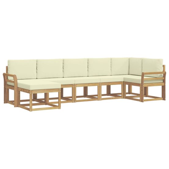 Ensemble de canapés d'extérieur 7 pc blanc et crème polyester