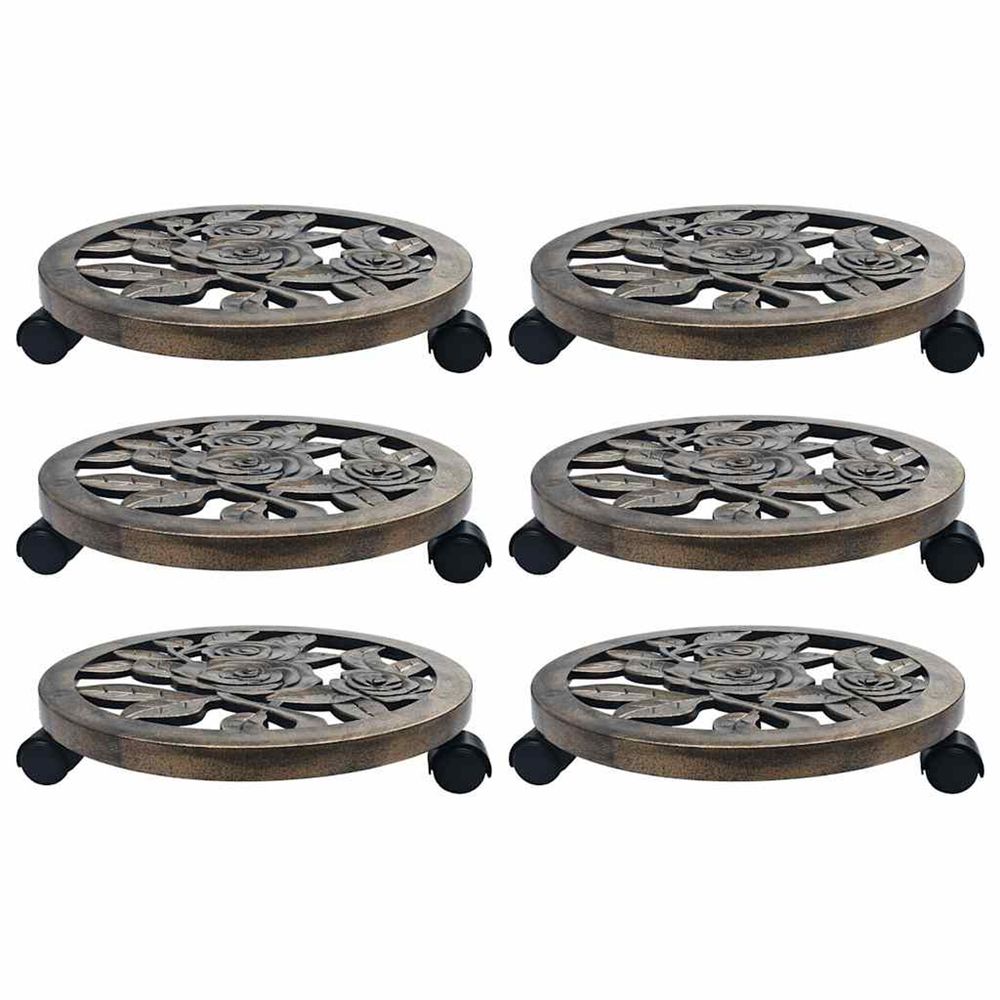 Chariots pour plantes 6 pcs Bronze 38