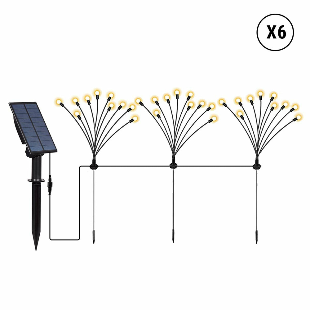 Lot de 18 torches solaires 180 boules lyra noir plastique h70cm