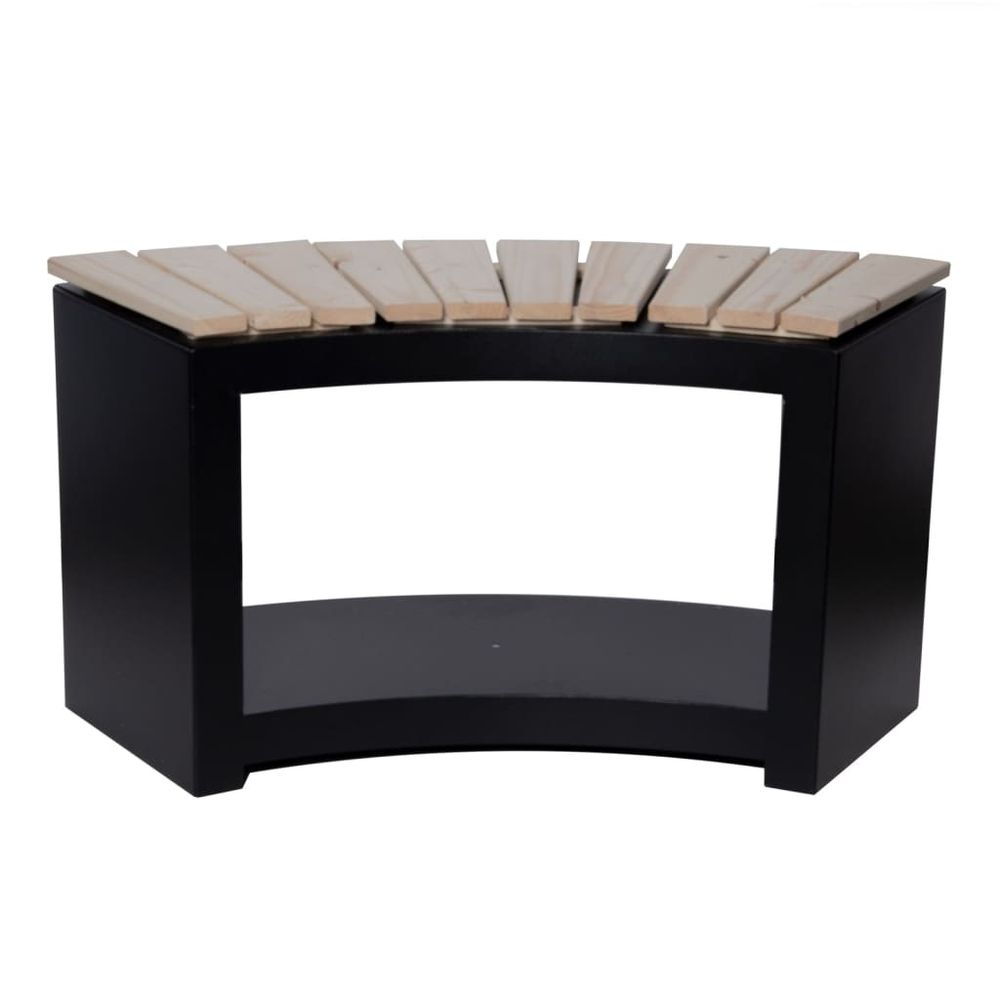 Banc avec rangement à bois courbé
