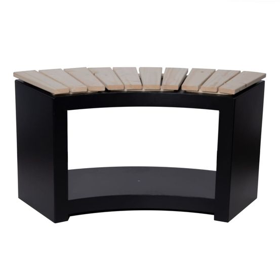 Banc avec rangement à bois courbé