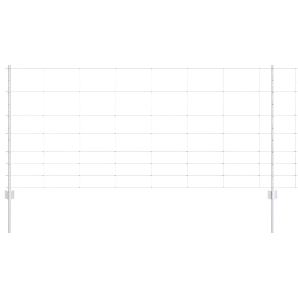 Clôture avec poteau argenté 1 x 50 m acier