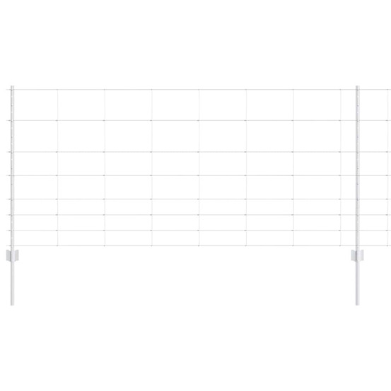 Clôture avec poteau argenté 1 x 50 m acier