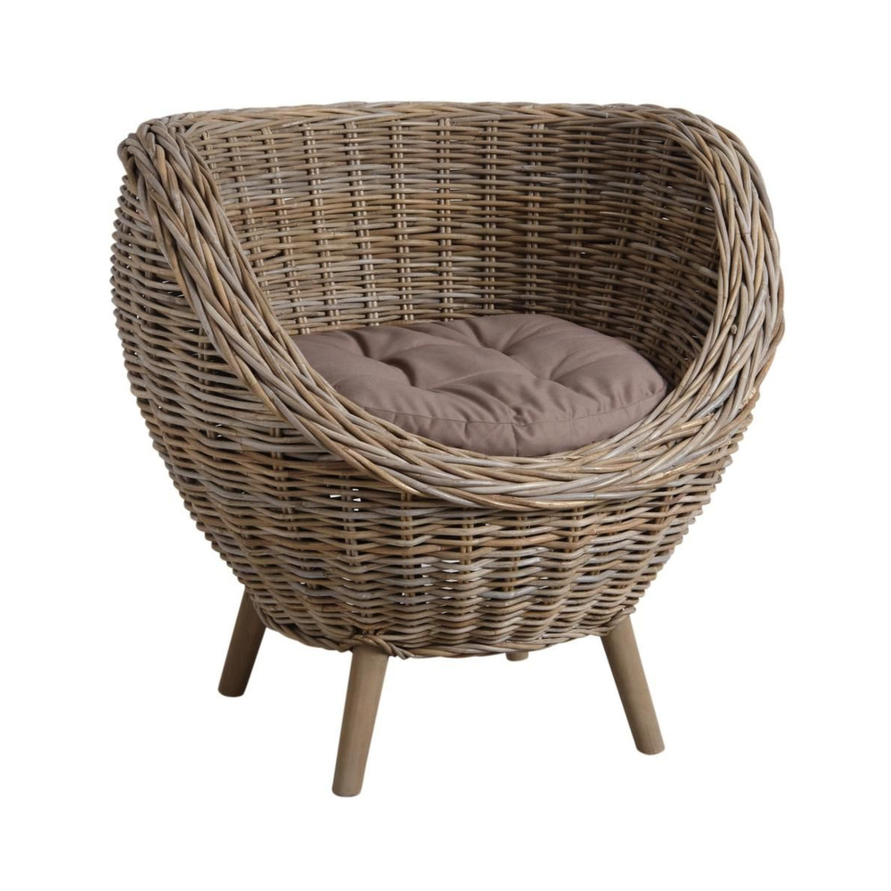 Fauteuil oeuf en poelet gris