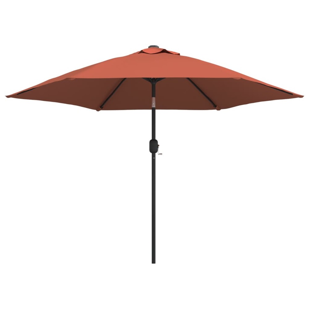 Parasol d'extérieur avec led et mât en acier 300 cm orange