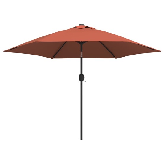 Parasol d'extérieur avec led et mât en acier 300 cm orange