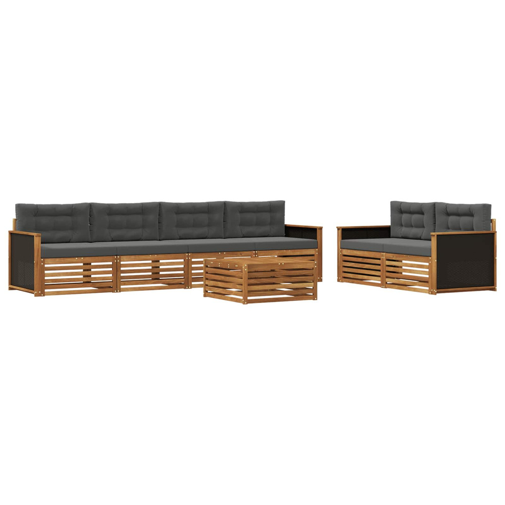 Ensemble de canapés d'extérieur 7 pcs naturel et anthracite