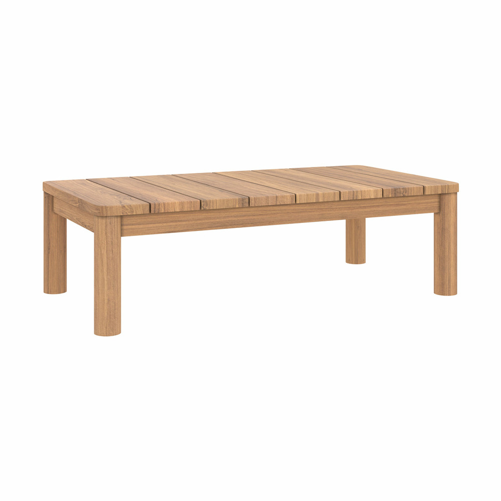 Nadila-table basse rectangulaire de jardin en bois de teck massif