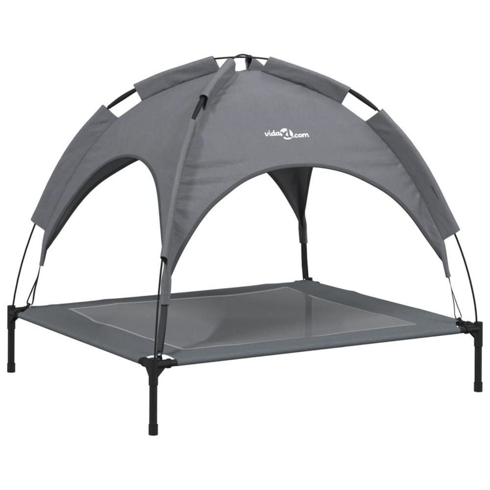 Lit pour chien avec auvent anthracite tissu oxford et acier