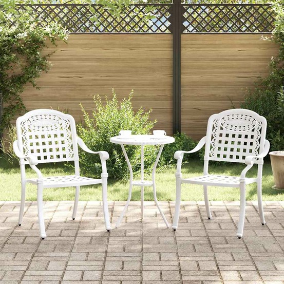 Chaise de jardin 2 pcs blanc 55 x 56,5 x 91cm aluminium