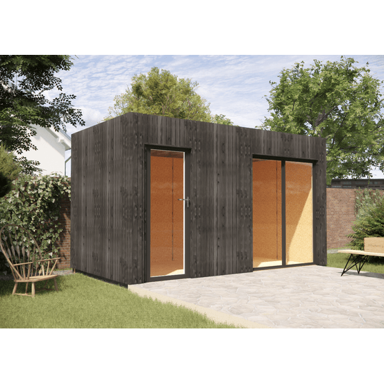 Studio de jardin bien isolé en bois 4,4 x 2,4 x 2,7 m / isolation re2020 / menuiseries alu k-line