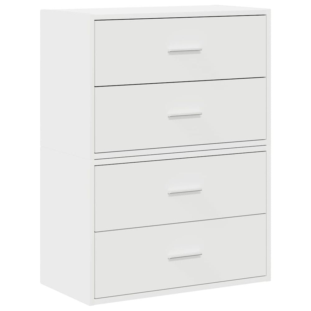 Armoires avec 4 tiroirs 2pcs blanc 60x31x40cm bois d'ingénierie