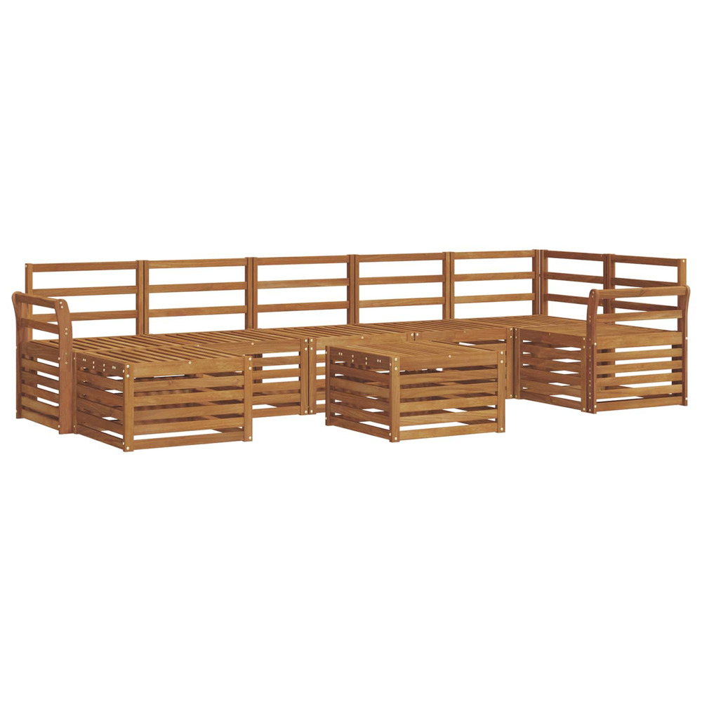 Ensemble de canapé d'angle 8 pcs naturel bois d'acacia massif