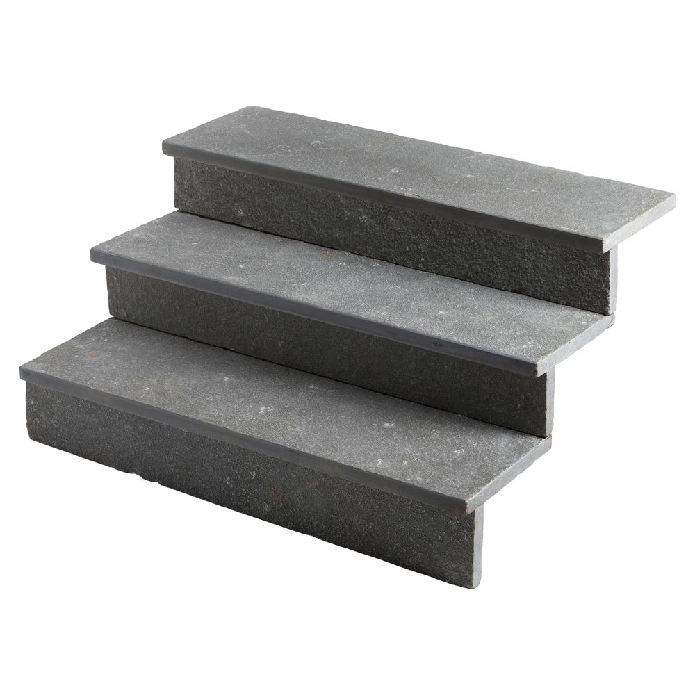 Dessus de marche pierre de tandur gris 100x30x3 cm bord droit (à l'unité) - ro'ma nature