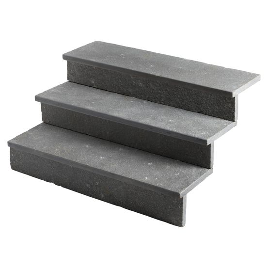 Dessus de marche pierre de tandur gris 100x30x3 cm bord droit (à l'unité) - ro'ma nature