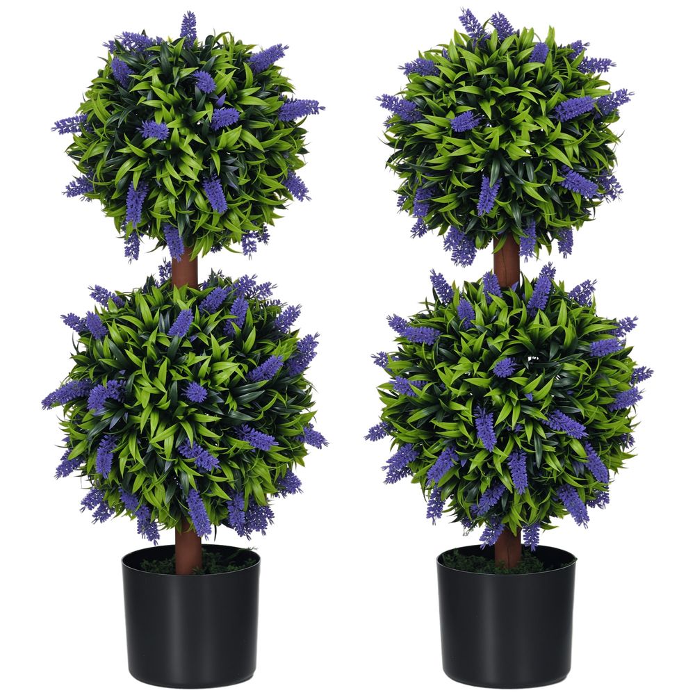 Lot 2 lavandes artificielles plastique intérieur extérieur 70cm vert