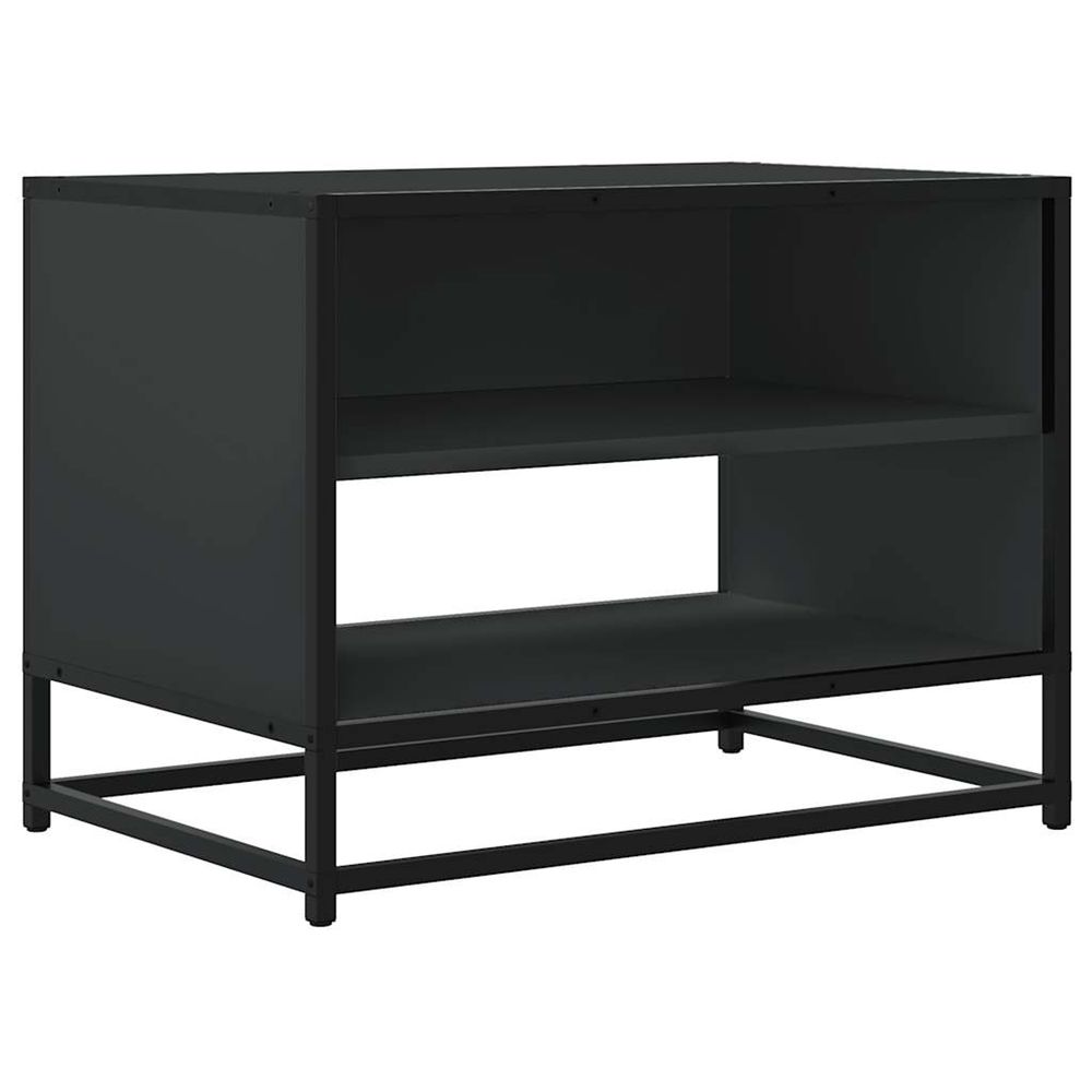 Meuble tv noir 61x40x46 cm bois d'ingénierie et métal