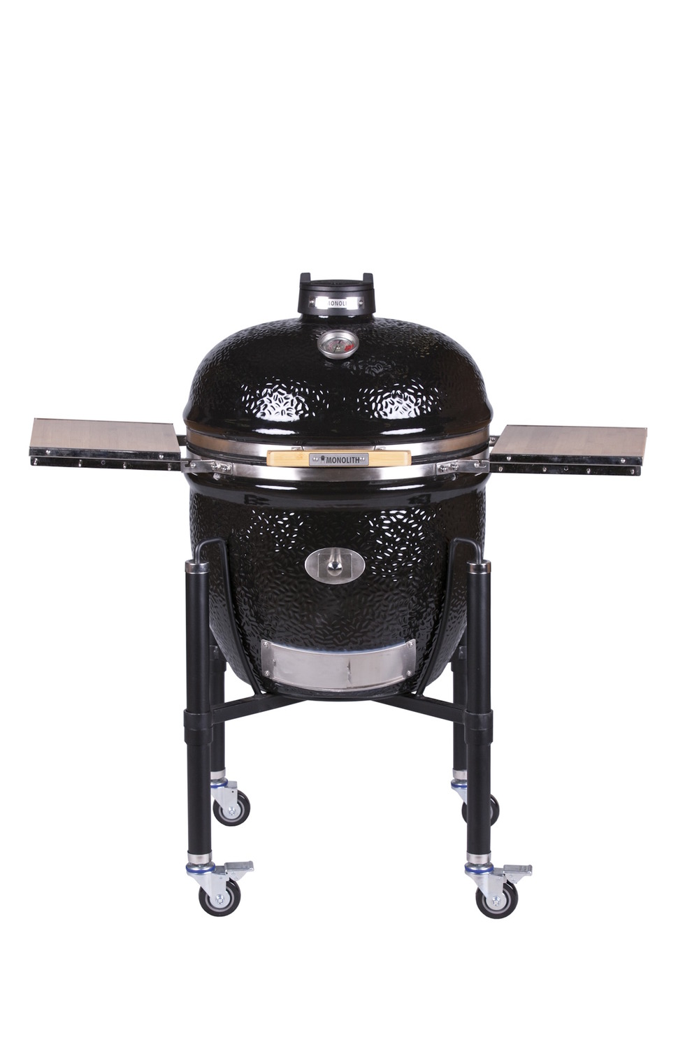 Kamado monolith classic noir proserie 2. 0 + chariot + housse + pierre pizza