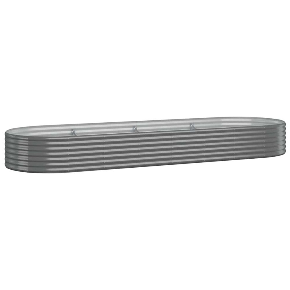Lit surélevé de jardin acier galvanisé 322x100x36cm gris