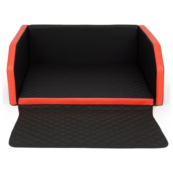 Velinda panier de voiture pliable pour chien 100x90 cm — noir-rouge
