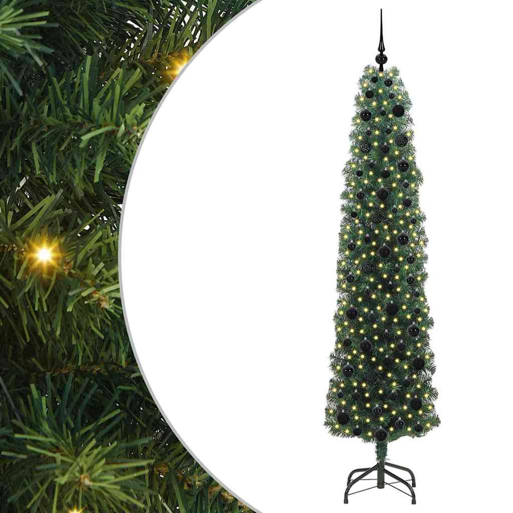 Sapin de noël artificiel vert 210 cm pvc et acier et plastique