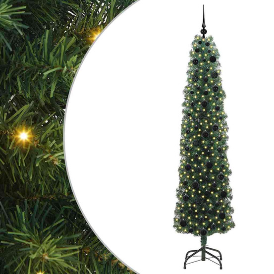 Sapin de noël artificiel vert 210 cm pvc et acier et plastique