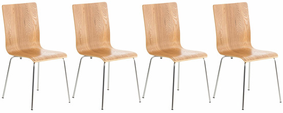Lot de 4 chaises visiteurs pepe