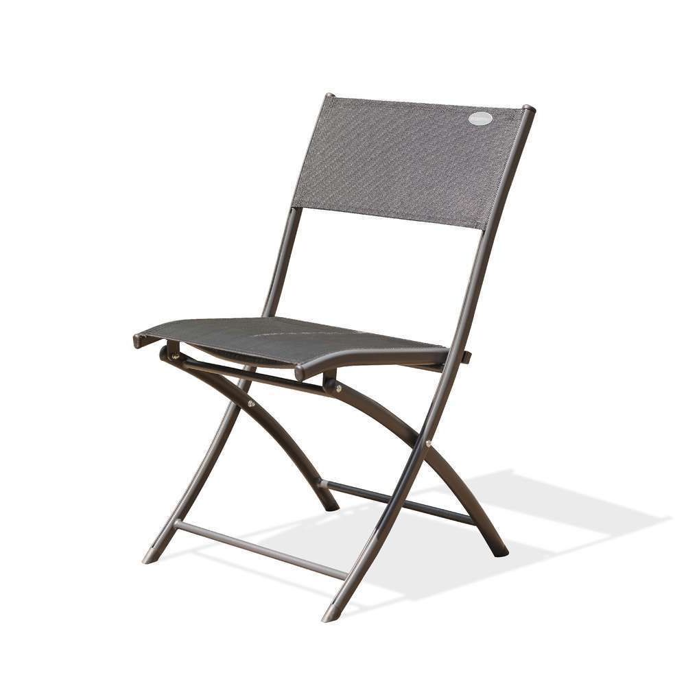 Chaise de jardin empilable alu/textilÃšne NOIR