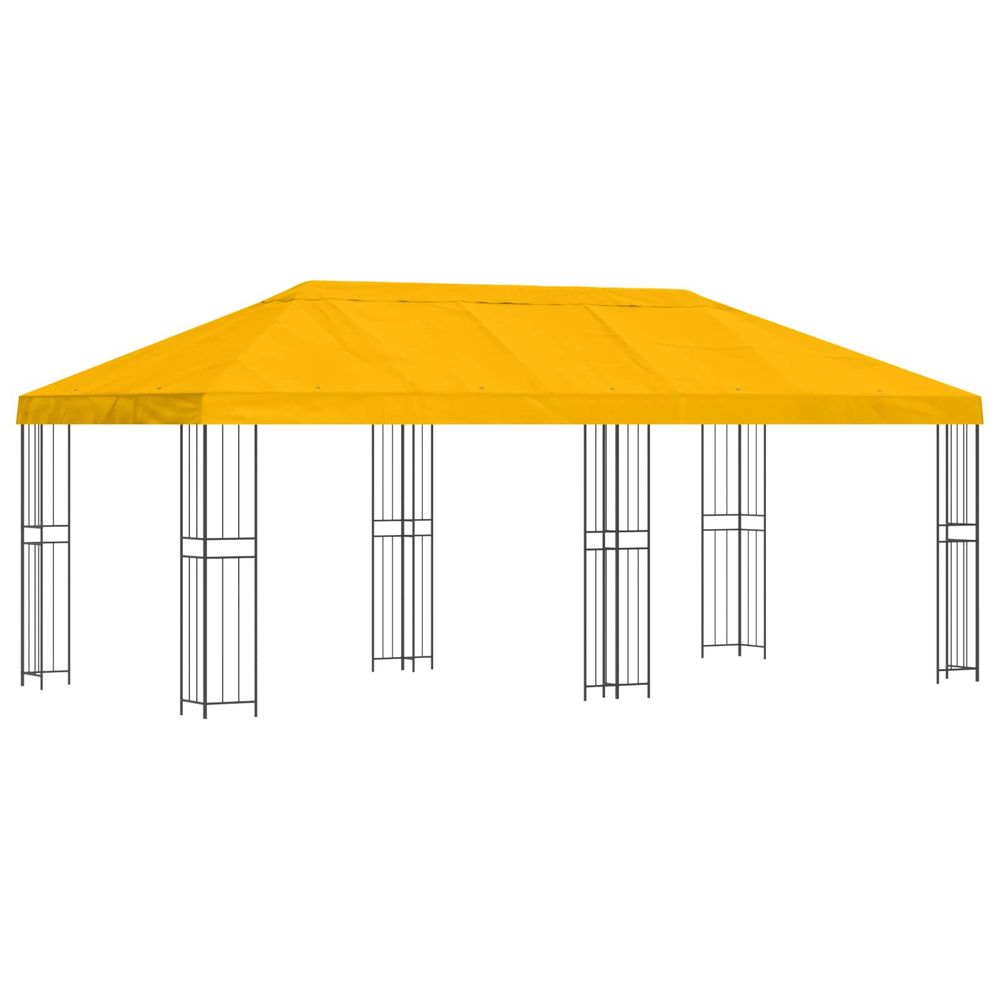Abri de jardin 6 x 3 m jaune polyester et acier 190 gsm