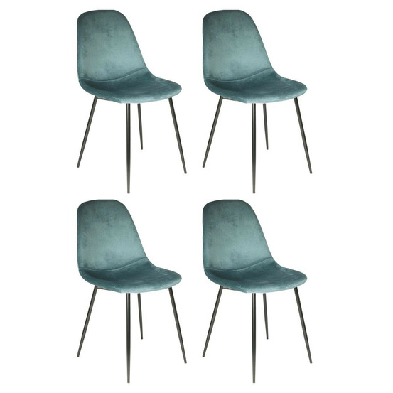 Lot de 4 chaises velours