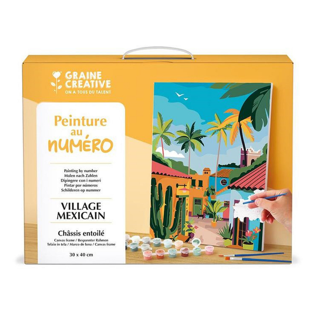 Peinture au numero 30x40 cm - village mexicain