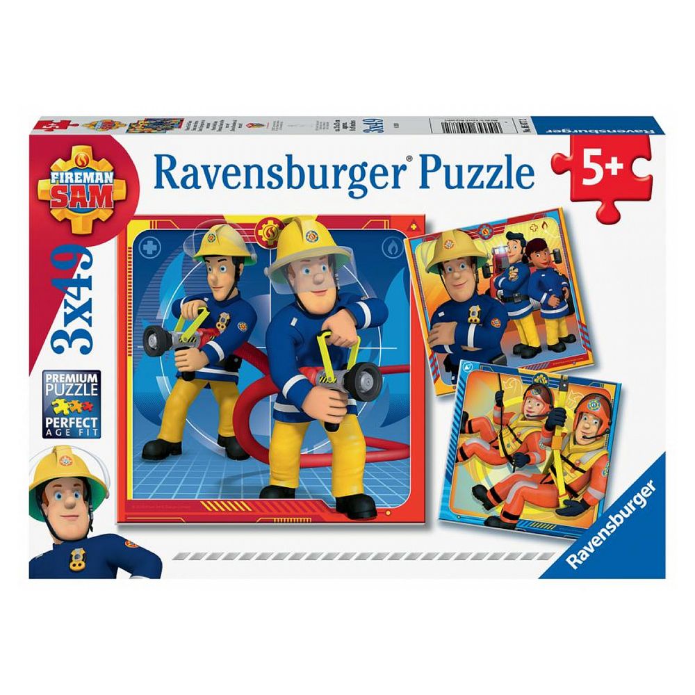 Puzzles 3x49 pieces notre héros sam le pompier